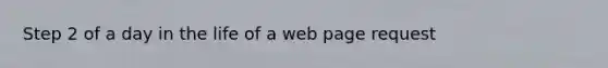 Step 2 of a day in the life of a web page request