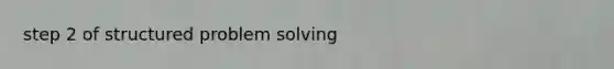 step 2 of structured problem solving