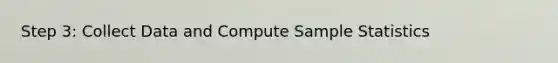 Step 3: Collect Data and Compute Sample Statistics