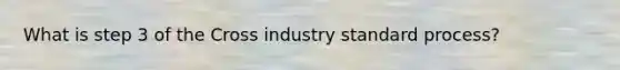 What is step 3 of the Cross industry standard process?