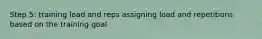 Step 5: training load and reps assigning load and repetitions based on the training goal