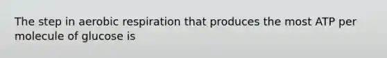The step in aerobic respiration that produces the most ATP per molecule of glucose is