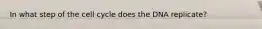 In what step of the cell cycle does the DNA replicate?