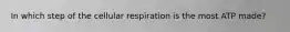 In which step of the cellular respiration is the most ATP made?