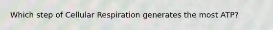 Which step of Cellular Respiration generates the most ATP?