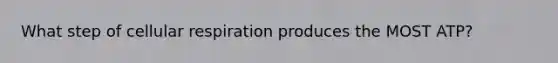 What step of cellular respiration produces the MOST ATP?