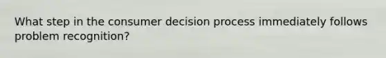 What step in the consumer decision process immediately follows problem recognition?