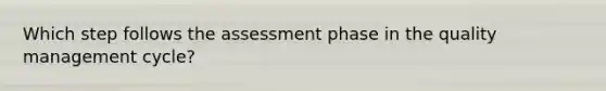 Which step follows the assessment phase in the quality management cycle?