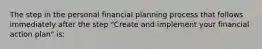 The step in the personal financial planning process that follows immediately after the step "Create and implement your financial action plan" is: