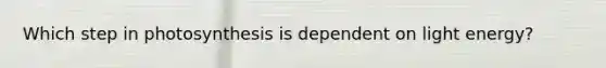 Which step in photosynthesis is dependent on light energy?