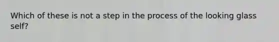 Which of these is not a step in the process of the looking glass self?