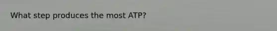 What step produces the most ATP?