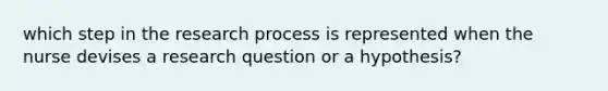 which step in the research process is represented when the nurse devises a research question or a hypothesis?