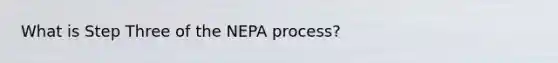 What is Step Three of the NEPA process?