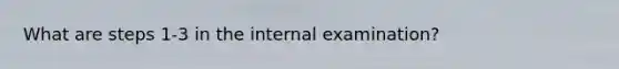 What are steps 1-3 in the internal examination?