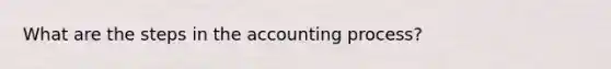 What are the steps in the accounting process?