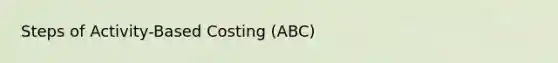 Steps of Activity-Based Costing (ABC)