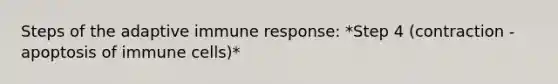 Steps of the adaptive immune response: *Step 4 (contraction - apoptosis of immune cells)*