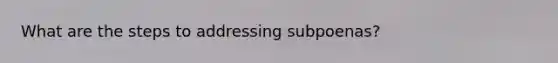 What are the steps to addressing subpoenas?