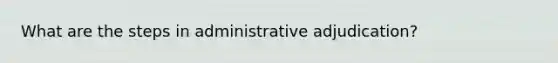 What are the steps in administrative adjudication?