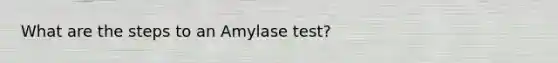 What are the steps to an Amylase test?