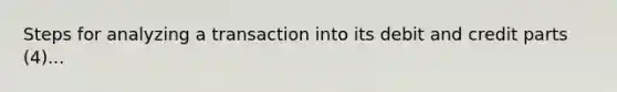 Steps for analyzing a transaction into its debit and credit parts (4)...