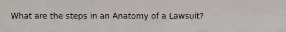 What are the steps in an Anatomy of a Lawsuit?