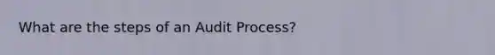 What are the steps of an Audit Process?