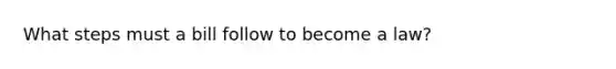 What steps must a bill follow to become a law?