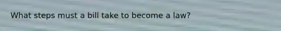 What steps must a bill take to become a law?