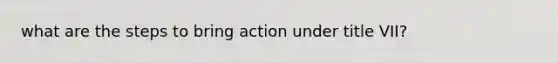 what are the steps to bring action under title VII?