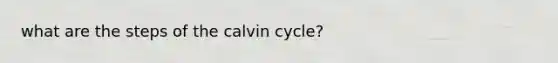 what are the steps of the calvin cycle?