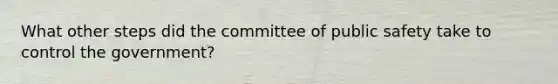 What other steps did the committee of public safety take to control the government?