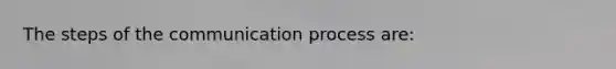 The steps of the communication process are: