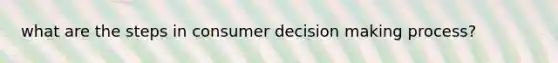 what are the steps in consumer decision making process?