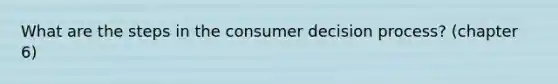 What are the steps in the consumer decision process? (chapter 6)