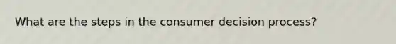 What are the steps in the consumer decision process?