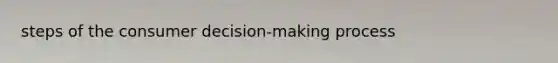 steps of the consumer decision-making process