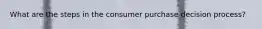 What are the steps in the consumer purchase decision process?