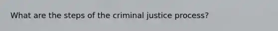 What are the steps of the criminal justice process?