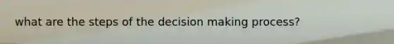 what are the steps of the decision making process?