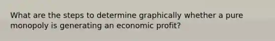 What are the steps to determine graphically whether a pure monopoly is generating an economic profit?