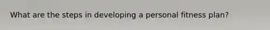What are the steps in developing a personal fitness plan?
