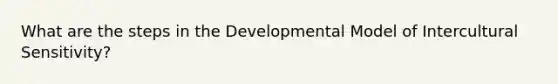 What are the steps in the Developmental Model of Intercultural Sensitivity?