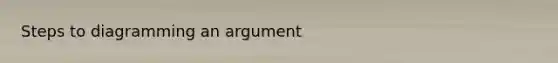 Steps to diagramming an argument