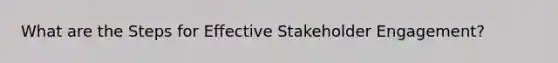 What are the Steps for Effective Stakeholder Engagement?