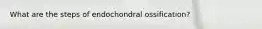 What are the steps of endochondral ossification?