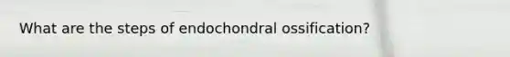 What are the steps of endochondral ossification?