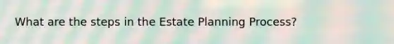 What are the steps in the Estate Planning Process?