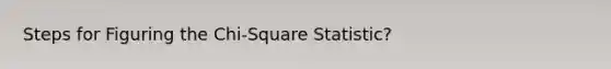 Steps for Figuring the Chi-Square Statistic?